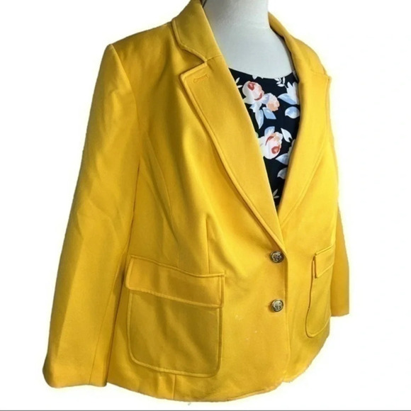 Eloquii yellow blazer size 24 petite - Picture 3 of 9